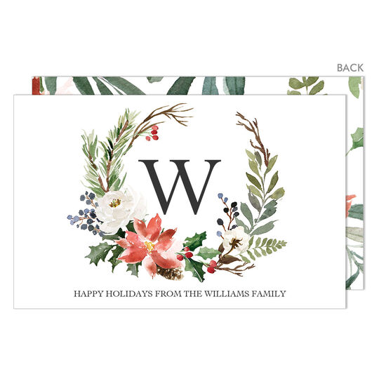 White Holiday Floral Flat Gift Enclosures